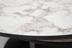 "Олимп" стол журнальный раздвижной из HPL 80-131х131см, Н43,5, цвет столешницы мрамор "Каррара"