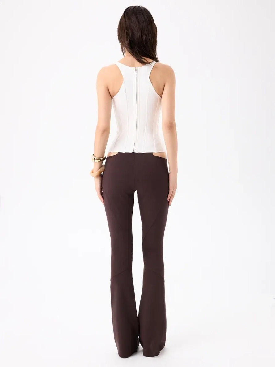 BROWN CUTOUT TROUSERS