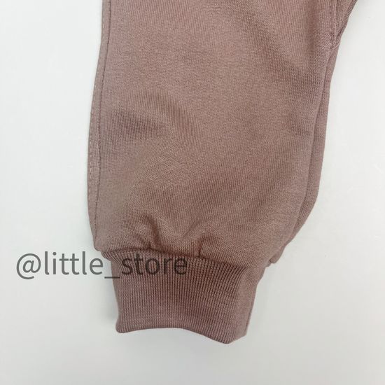 Брюки "Облака" из футера с начесом, Кофейные