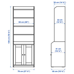 Открытый шкаф - HAUGA IKEA/ХАУГА ИКЕА, 46х70х199 см, серый