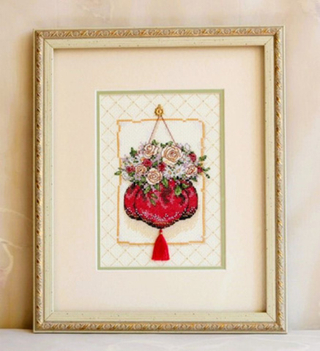 "Записная книжка с букетом"-16728 вышивка