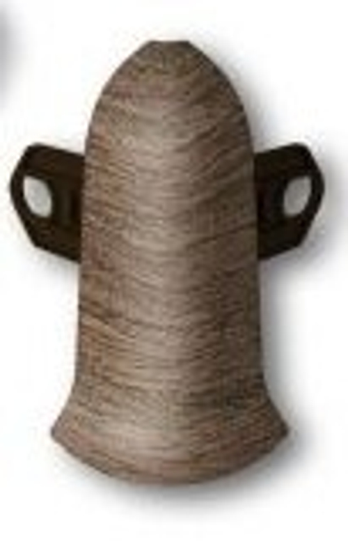 Угол наружный (внешний) с крепежом для плинтуса 55мм "Идеал Классик", 291 Орех