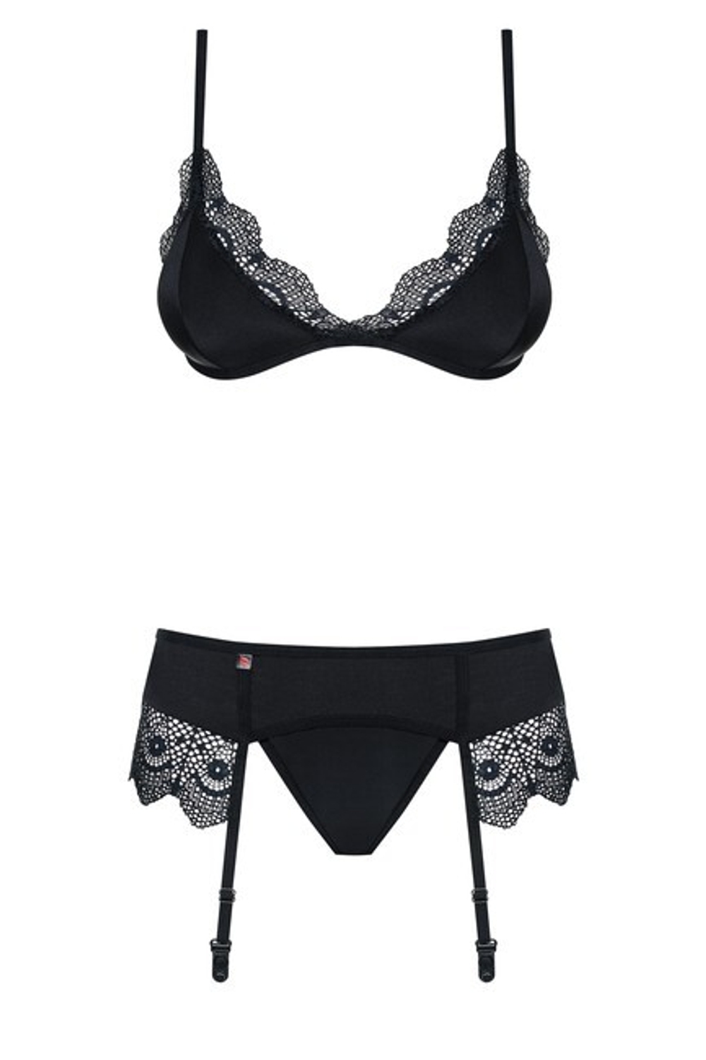 Комплект с кружевом Moketta Set LXL (46-48) (Цвет: черный)