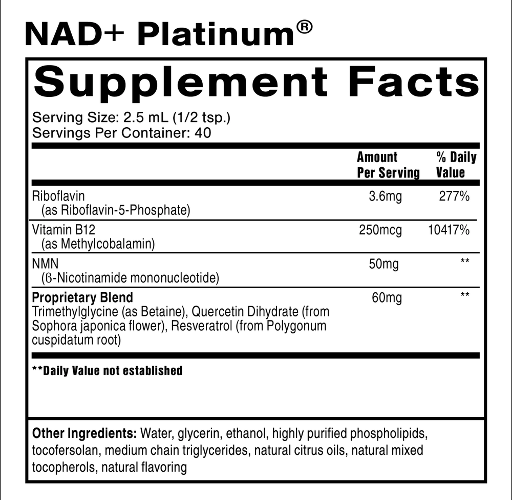 Quicksilver Scientific - NAD+Platinum® 100 ml