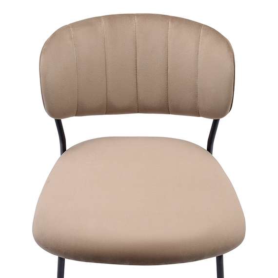 Стул Eirill, светло-коричневый велюр с черными ножками