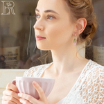 LEFIREL' Серьги серебряные женские "Розочки" с цветами из муранского стекла / ювелирные украшения из родированного серебра 925