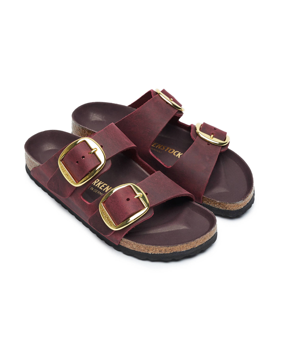 Кожаные шлепанцы arizona big buckle Birkenstock - бордовый(1027988)