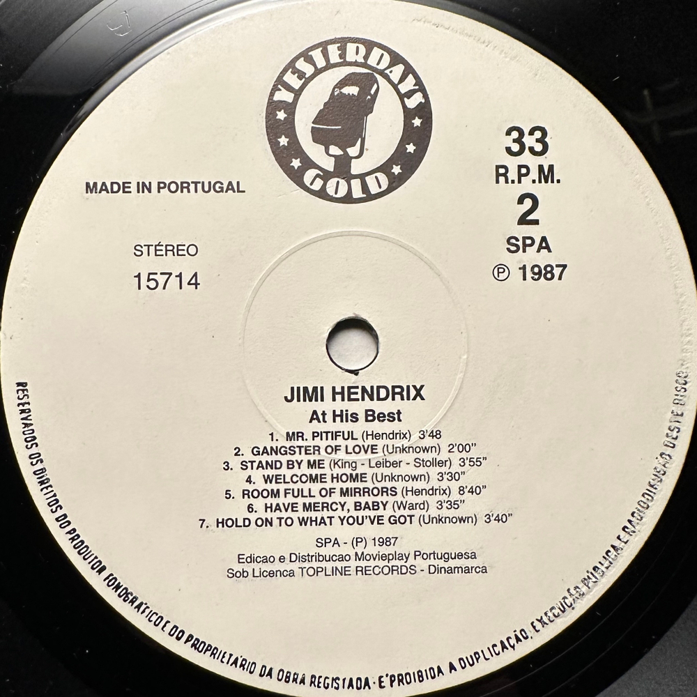 Jimi Hendrix - At His Best (Португалия 1987г.)