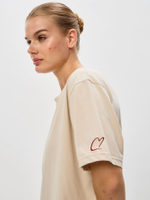 Футболка прямого кроя бежевая