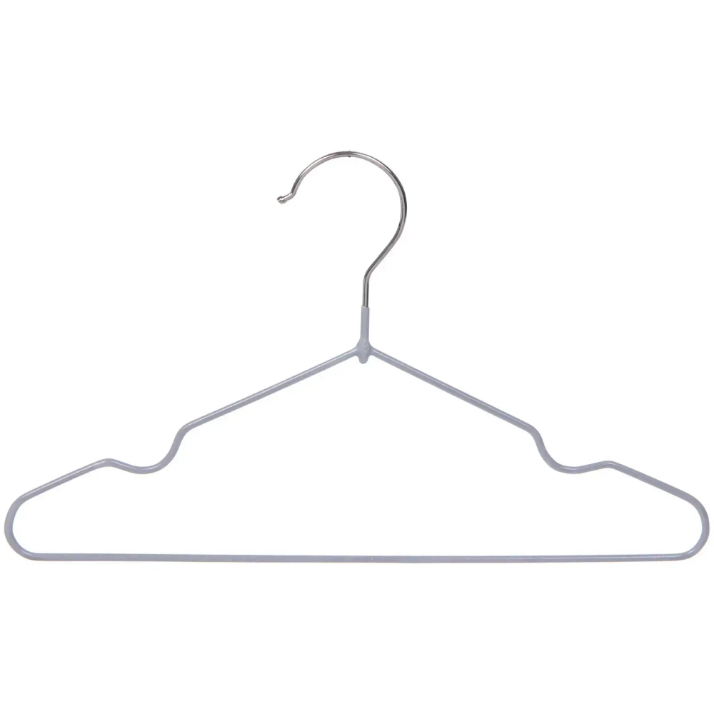 Плечики металлические нескользящие с полимерным покрытием 10шт «ТАРТИТАН», цвет серый, 30см (Селфи)●