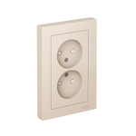 Розетка 2-м СП AtlasDesign 16А IP20 без заземл. защ. шторки в сборе беж. SE ATN000222