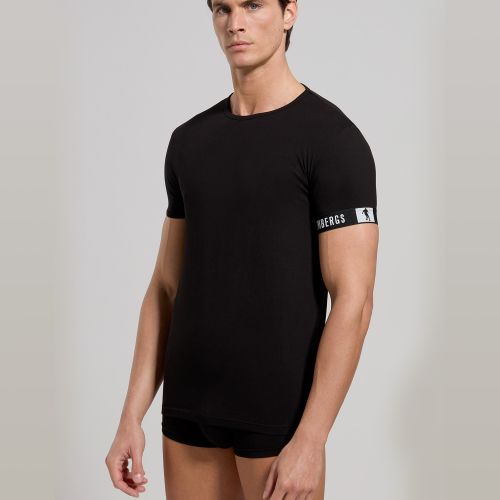 Мужская футболка черная с круглым вырезом Bikkembergs NEW PUPINO BKK42UTS17SI