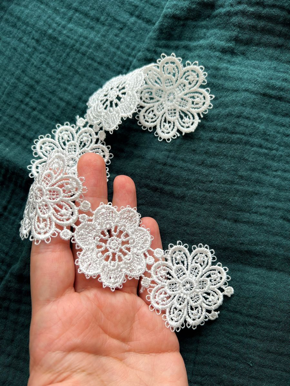 Тесьма кружево для рукоделия и вязания цветочки