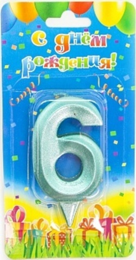 Свеча Цифра 6 Грани Тиффани 7 см.