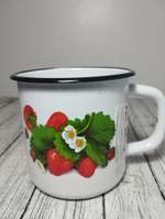 Кружка 1 л эмаль с рисунком Земляника 0107/4