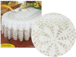 Скатерть 135*180см CROCHET (54*72) овал, бежевая