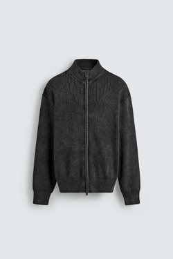 ZARA КАРДИГАН С ЭФФЕКТОМ ПОТЕРТОСТИ, МОРСКОЙ СИНИЙ