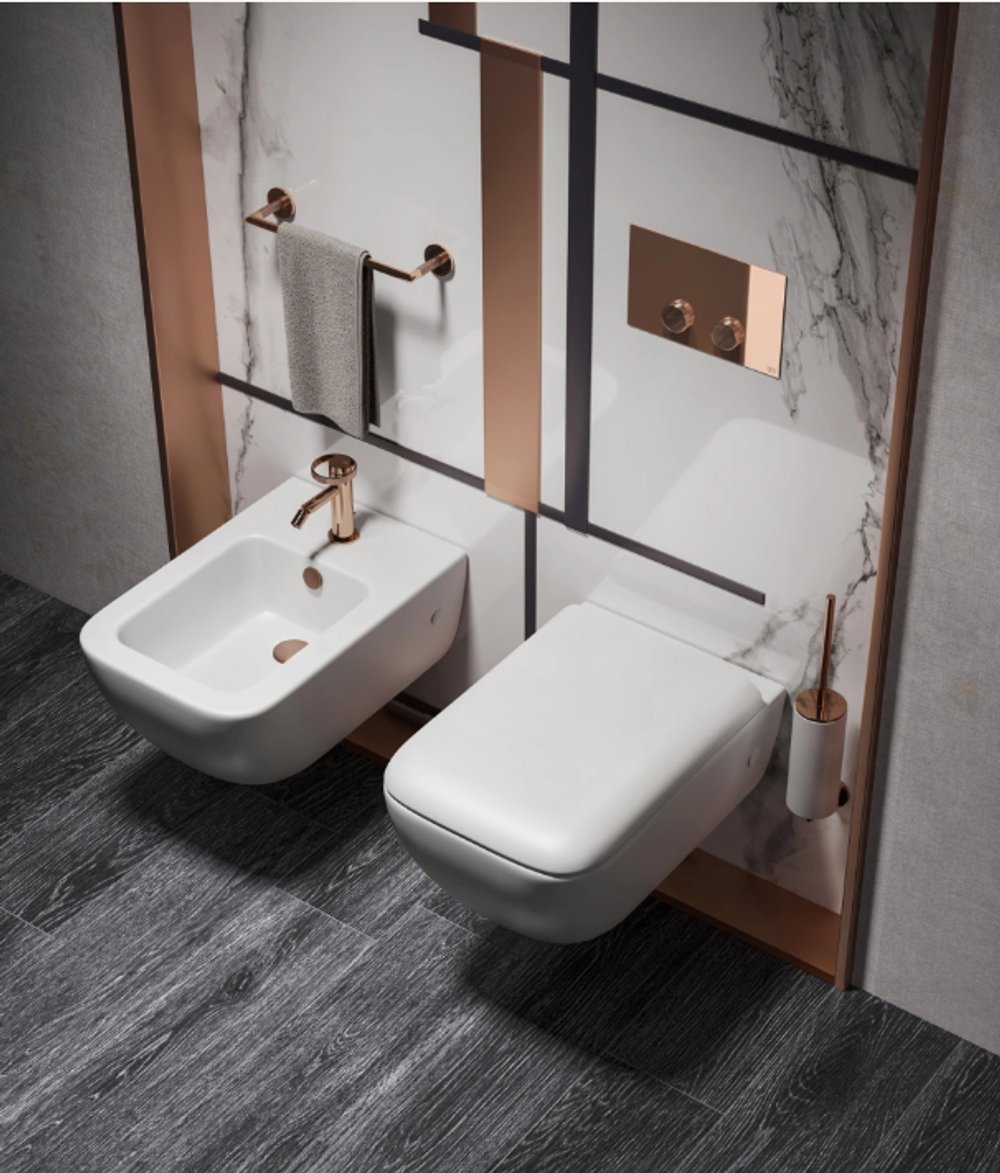 Ёршик Gessi Anello, настенный, цвет White/Black Metal Brushed PVD