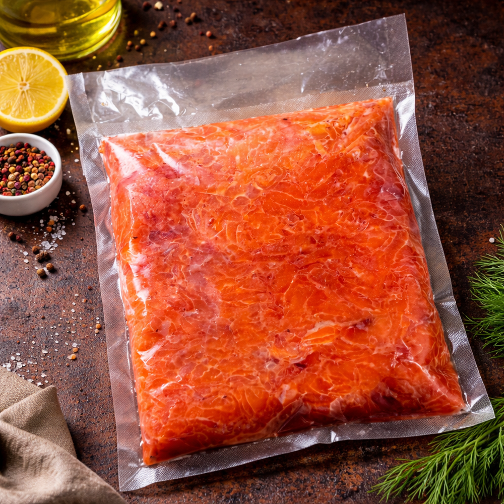 Фарш лосось (кусочки лосося), 500 гр