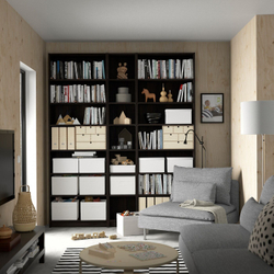IKEA BILLY  (ИКЕА БИЛЛЙ)  -  Расширение, темно-коричневый имитация дуба, 80x28x35 см дуб, 80x28x35 см