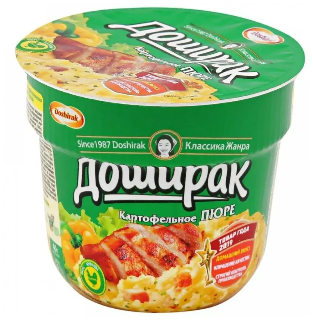 Картофельное пюре быстрого приготовления "Доширак" со вкусом курицы, 40г