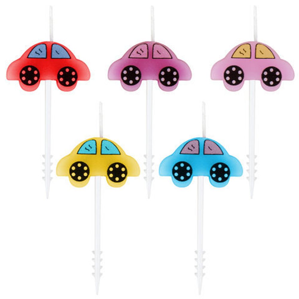 Свечи фигурные для торта на шпажках "Машинки", 5 шт., 2х3 см, ЗОЛОТАЯ СКАЗКА, 591464