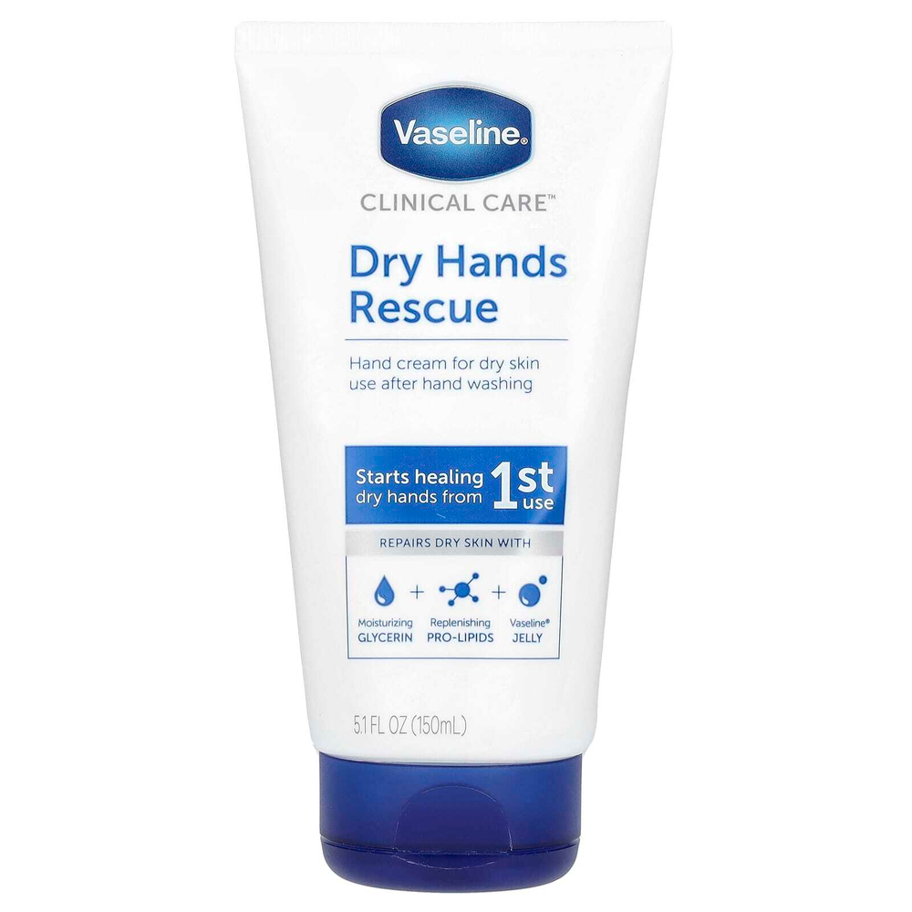 Vaseline, Clinical Care, средство для сухих рук, без отдушек, 150 мл (5,1 жидк. унц.)