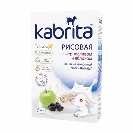 Каша Kabrita Рисовая с черносливом и яблоком (с 5 месяцев) 180 г