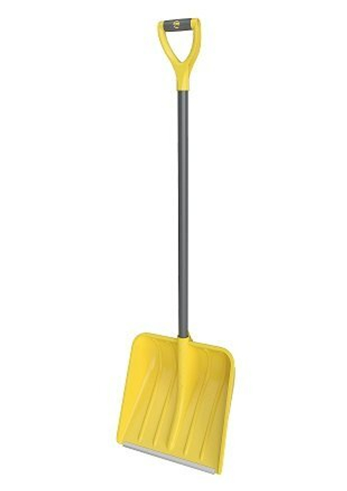 Лопата для уборки снега пластиковая Эксперт Варяг 400х400х1300 мм, накладка, стальной черенок