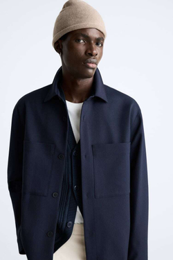 ZARA ШАПКА БИНИ С ПОЛИРОВКОЙ, БЕЖЕВЫЙ