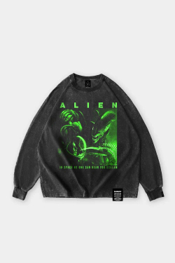 Лонгслив SHMOT "ALIEN" GARMENT DYE Черный