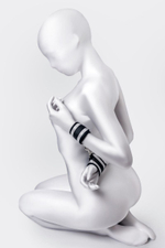 Серебристо-черные наручники Anonymo (Цвет: серебристый с черным)