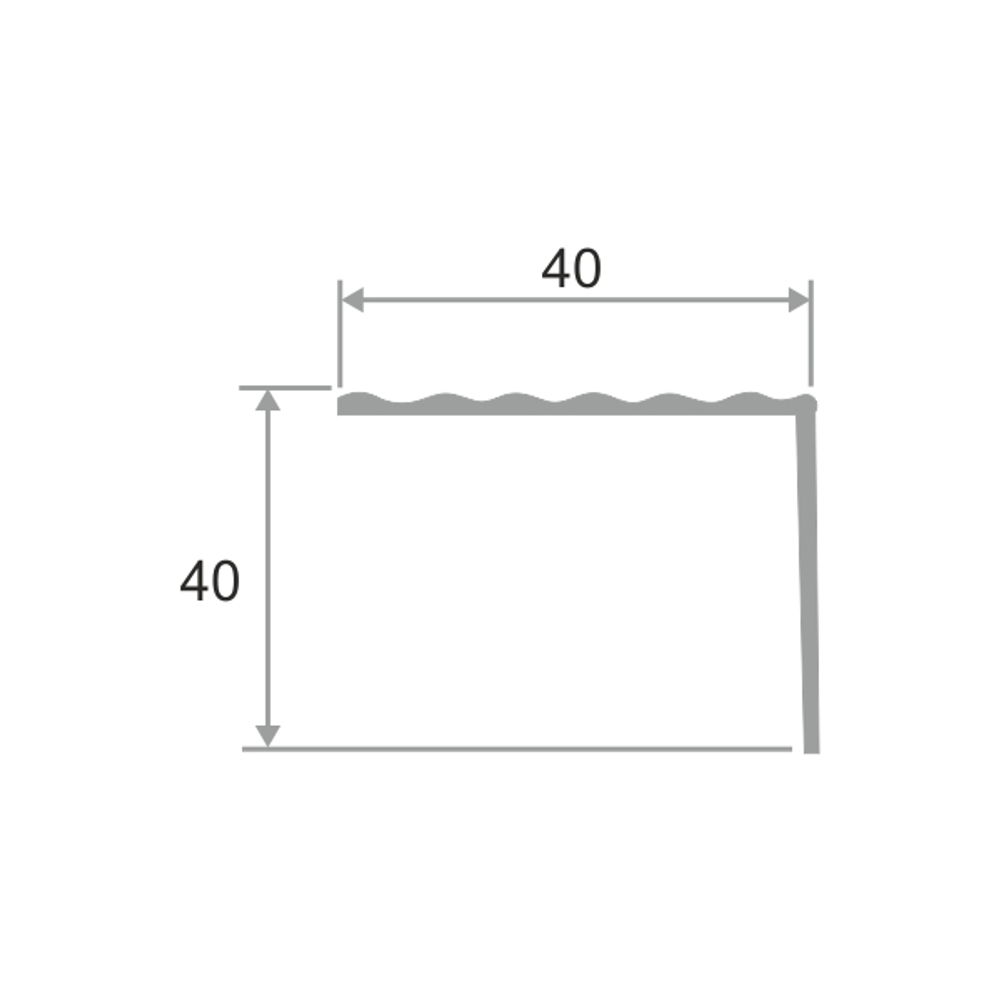 Алюминиевый угловой порог для пола ПО-40х40 2700 мм