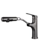 Смеситель для раковины с выдвижным изливом WONZON & WOGHAND, Темный графит (WW-AE4151-BGG)