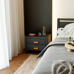 Тумба прикроватная Мадейра 2 ящика из массива сосны, серая, на ножках