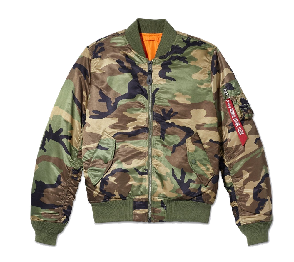 Бомбер Alpha Industries MA-1 Slim Fit Woodland Camo (Камуфляжный)