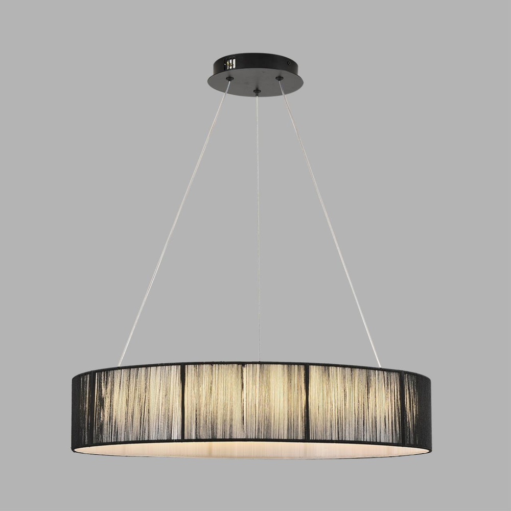 8371/40L LEDIO LN26 258 черный, металл/текстиль/силикон Люстра подвесная LED 40W 3000/4000/6000K 220V KAVA