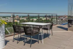 "Руссо" обеденный стол из HPL 150х80см, цвет "молочный"