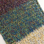 COLORADO - lineapiu'; 68% хлопок, 32% п/а; 600м/100гр; цвет: B6716 Rosso/nero, missoni: красная, желтая и белая нити в фиолетовой оплетке; S921