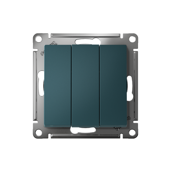 Выключатель 3-кл. СП AtlasDesign 10А IP20 (сх. 1+1+1) 10AX механизм изумруд SE ATN000831