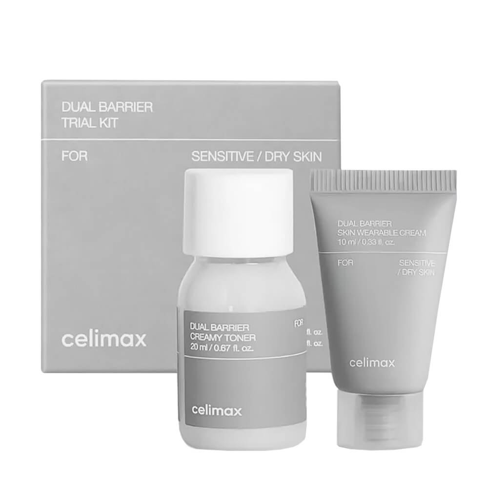 Travel-набор барьерных средств Celimax Dual Barrier Trial Kit: тонер + крем