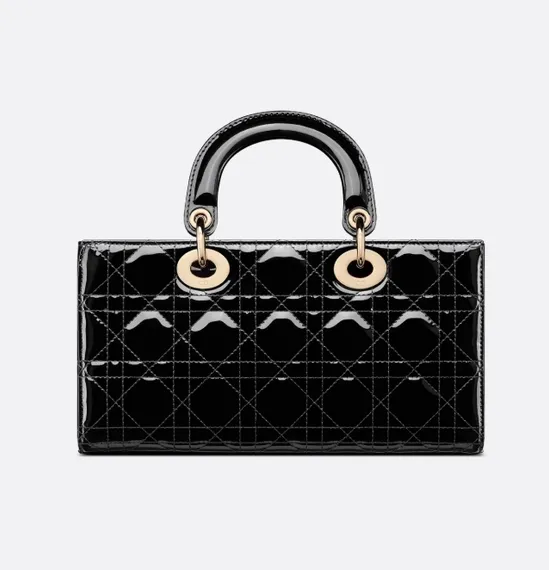 Сумка Dior Lady D-joy из лакированной кожи, черный