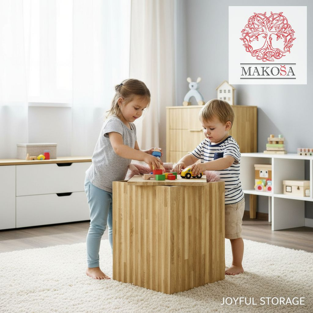 Журнальный столик, 45х45х55, Розенбург, из массива дуба, с местом для хранения, прикроватный, для гостиной, MAKOSA