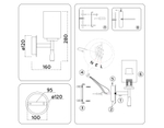 Светильник настенный LH56265 BS/FR латунь/белый матовый E27 max 60W 160*120*280