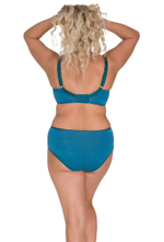 Трусики-слипы с сетчатыми элементами и изысканной вышивкой (Размер: XL) (Цвет: бирюзовый)