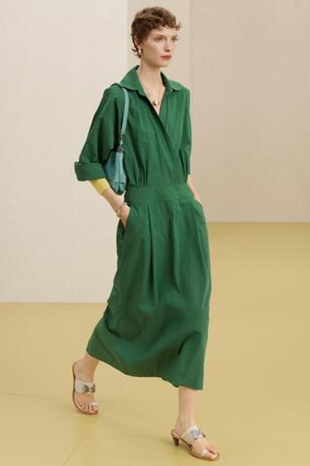 ZARA ПЛАТЬЕ С ДЛИННЫМИ РУКАВАМИ, ЗЕЛЕНЫЙ