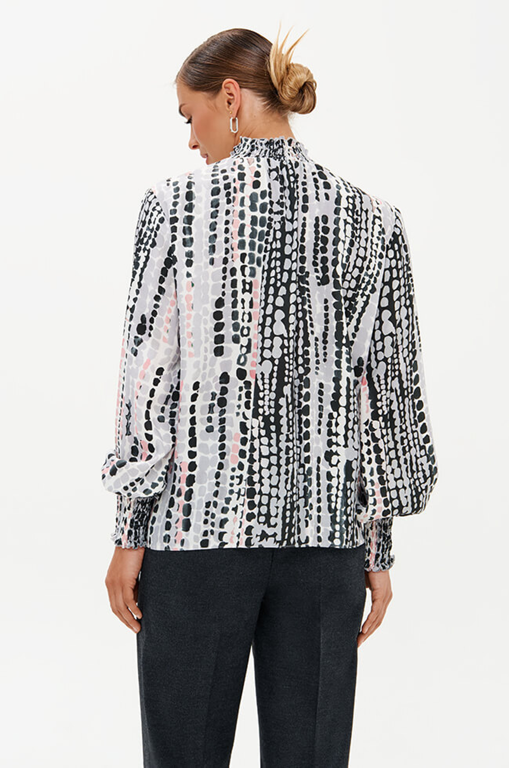 23429 Блузка женская (серый  принт)