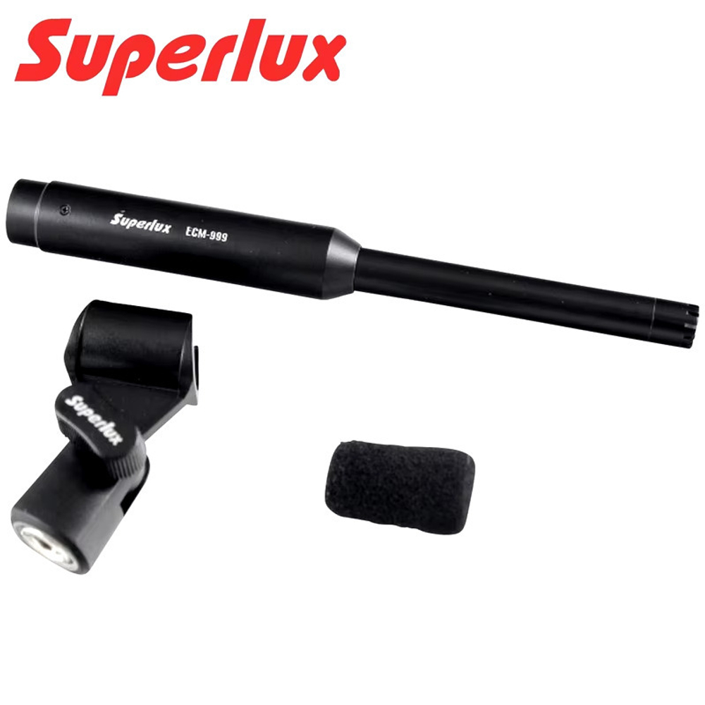 Superlux ECM999 микрофон для акустических измерений. Всенаправленный,  Частотный диапазон: от 20 до 20 000 Гц   Чувствительность: -37 дБВ/Па (14 мВ/Па)