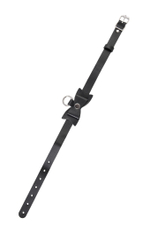 Черный чокер-ошейник с бабочкой и колечком