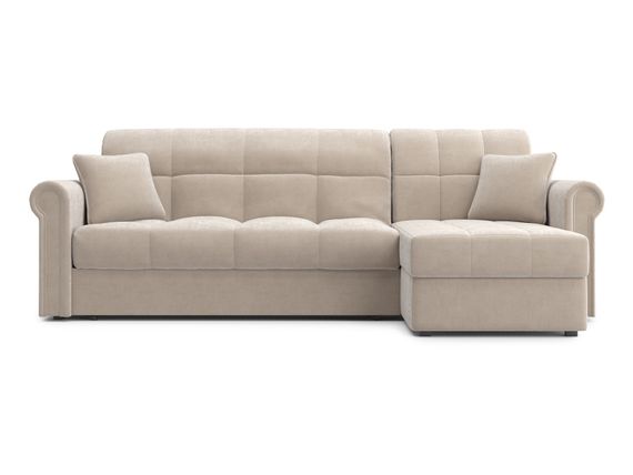 Диван угловой с оттоманкой Палермо 1,4 - Velutto 17 бежевый/кант Velutto 17 бежевый